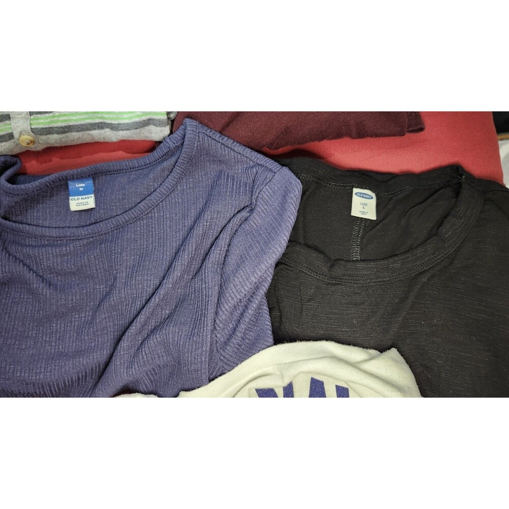 Lot of 8 Old Navy Women Shirts Med & Large Logo, Lux, Long Sleeve, Short Sleeve - Picture 3 of 16